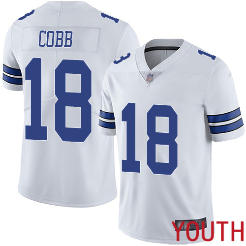 Youth Dallas Cowboys Limited White Randall Cobb Road #18 Vapor Untouchable NFL Jersey